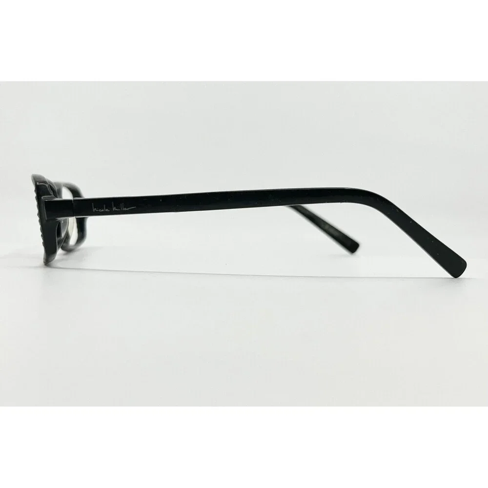 Nicole Miller Eyeglasses Womens Black Smolder Rhinestone Rectangular 135mm